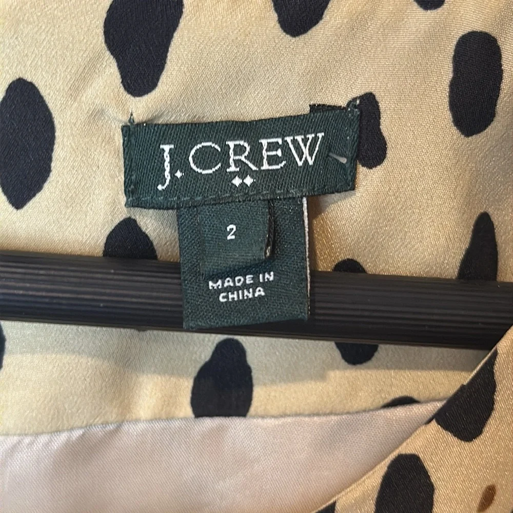 J.CREW Jules Dress in Wildcat Leopard Animal Print Tan Shift Style Size 2